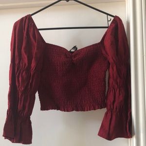 Lulus smocked cropped top size small